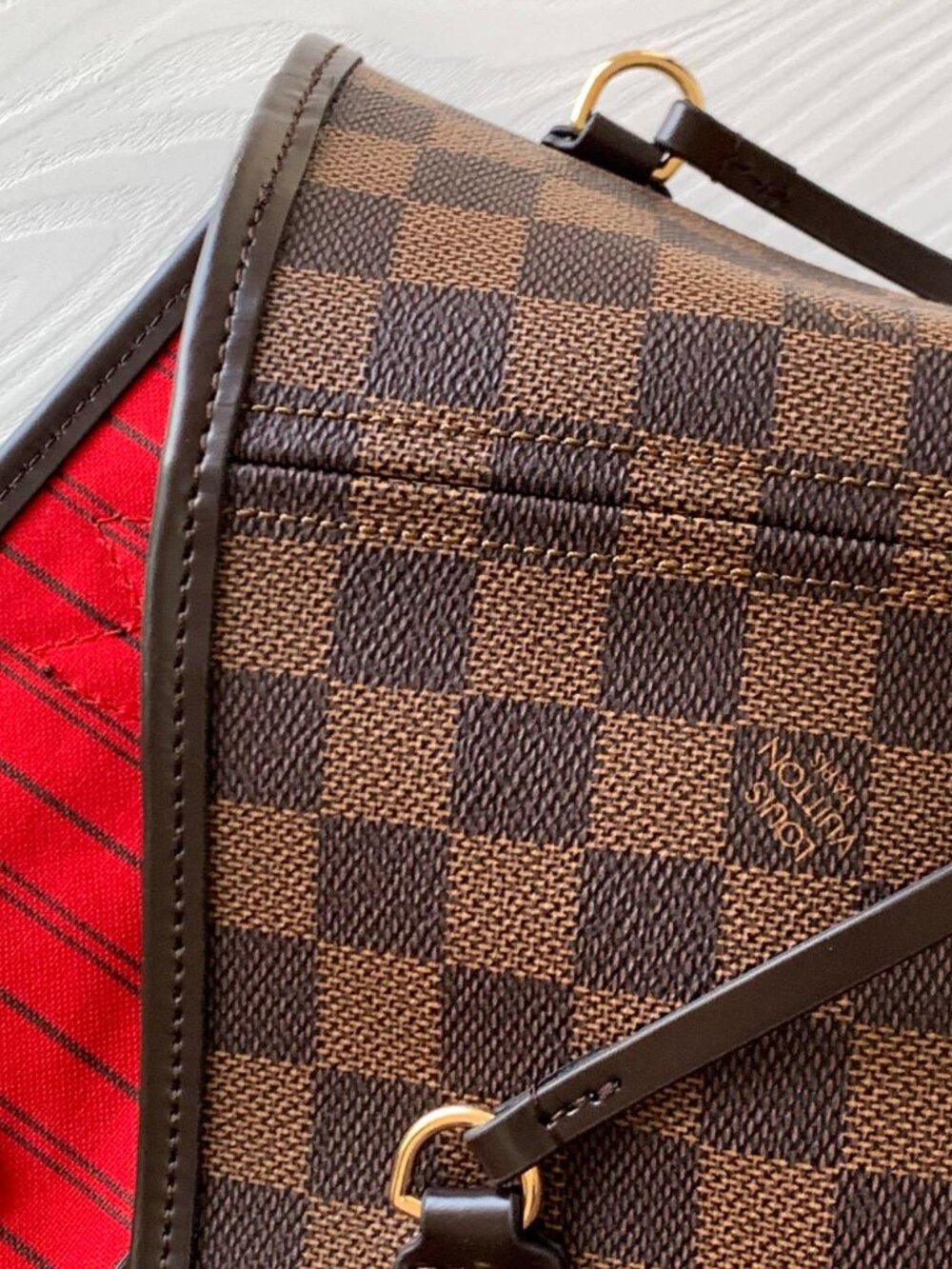🌸 Louis Vuitton Neverfull MM Damier Ebene Cherry - Picture 7 of 9